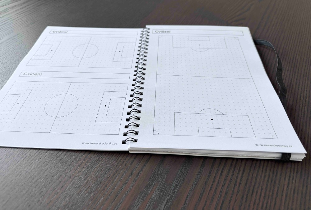 Rozložený sešit — různé velikosti hřiště