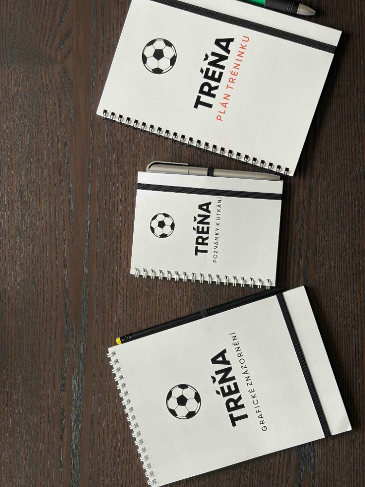 Všechny tři sešity TRÉŇA pohromadě